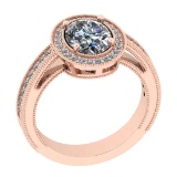 1.80 Ctw SI2/I1Diamond 14K Rose Gold Engagement Ring