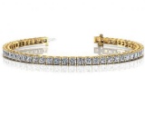 CERTIFIED 14K YELLOW GOLD 11 CTW G-H SI2/I1 CLASSIC FOUR PRONG DIAMOND TENNIS BRACELET MADE IN USA