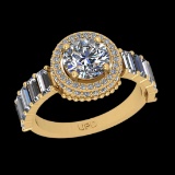 2.95 Ctw SI2/I1 Diamond 14K Yellow Gold Engagement Ring