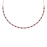 7.10 Ctw SI2/I1 Ruby And Diamond 14K Rose Gold Necklace
