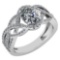 Certified 1.79 Ctw Diamond VS/SI1 Halo Ring For 14K White Gold