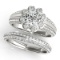 Certified 1.80 Ctw SI2/I1 Diamond 14K White Gold Vintage Style Bridal Set Ring