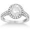 Eternity Pave Halo Diamond Engagement Ring  14K White Gold 1.72ctw