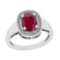 2.22 Ctw VS/SI1 Ruby And Diamond 14K White Gold Vintage Style Ring