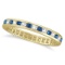 1.04ctw Blue Sapphire and Diamond Channel Set Eternity Band 14k Yellow Gold