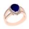 2.27 Ctw SI2/I1 Blue Sapphire and Diamond 14K Rose Gold Engagement Ring