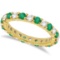 Eternity Diamond and Emerald Ring Band 14k Yellow Gold 2.35ctw