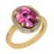 Certified 2.16 Ctw VS/SI1 Pink Sapphire And Diamond 14K Yellow Gold Ring