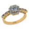 1.06 Ctw SI2/I1 Gia Certified Center Diamond 14K Yellow Gold Ring