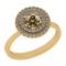 Certified 0.69 Ctw SI1/SI2 Natural Dark Fancy Yellow And White Diamond 14K Yellow Gold Vingate Style