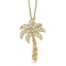 Palm Tree Shaped Diamond Pendant Necklace 14k Yellow Gold 0.25ctw