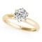 Certified 1.00 Ctw SI2/I1 Diamond 14K Yellow Gold Solitaire Ring