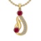 1.23 Ctw VS/SI1 Ruby And Diamond 14K Yellow Gold Vintage Style Necklace