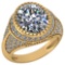 Certified 3.00 Ctw Diamond VS/I1 Halo Ring For 14K Yellow Gold