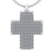 2.65 Ctw SI2/I1 Diamond 14K White Gold Cross Pendant Necklace