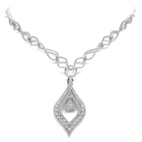 4.08ct 14k White Gold Diamond Necklace | Jewelry, Gemstones & Watches ...