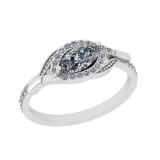 0.68 Ctw SI2/I1 Diamond 14K White Gold Engagement Halo Ring