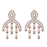 2.50 Ctw Si2/i1 Diamond 14K Rose Gold Earrings
