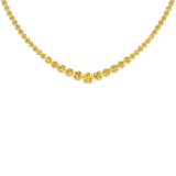 5.63 Ctw i2/i3 Treated Fancy Yellow Diamond 14K White Gold Necklace