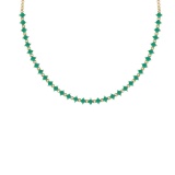 13.50 Ctw Emerald 14K Yellow Gold Necklace