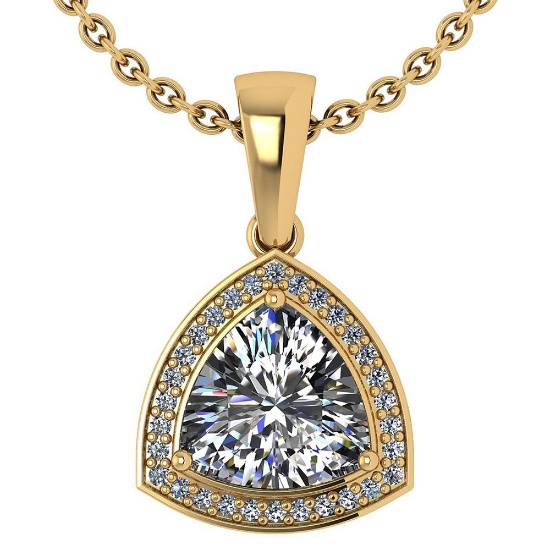 .65 Ctw Diamond 14k Yellow Gold Necklaces VS/SI1