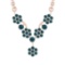 1.97 Ctw Treated fancy blue Diamond 14K Rose Gold Pendant Necklace