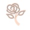 0.60 Ctw SI2/I1 Diamond 14K Rose Gold Rose Brooch Pin