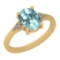 1.75 Ctw VS/SI1 Aquamarine And Diamond 14K Yellow Gold Ring