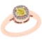 Certified 0.63 Ct GIA Certified Natural Fancy Yellow Diamond And White Diamond 14K Rose Gold Vintage