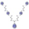 Certified 12.79 Ctw SI2/I1 Tanzanite And Diamond 14K White Necklace