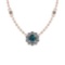 1.12 Ctw i2/i3 Treated Fancy Blue and White Diamond 14K Rose Gold Necklace