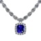 Certified 21.03 Ct Tanzanite And Diamond I1/I2 Platinum Necklace