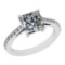 Certified 1.78 Ctw VS/SI1 Diamond 18K White Gold Promises Ring