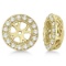 Vintage Style Round Cut Diamond Earring Jackets 14k Yellow Gold 0.27ctw