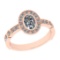 1.00 Ctw SI2/I1 Diamond 14K Rose Gold Engagement Halo Ring