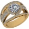 Certified 3.15 Ctw Diamond SI2/I1 Engagement 14K Yellow Gold Ring