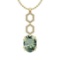 Certified 22.71 Ctw I2/I3 Green Amethyst And Diamond 14K Yellow Gold Pendant