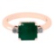1.85 Ctw VS/SI1 Emerald And Diamond 18K Rose Gold three pec Ring