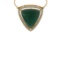 24.80 Ctw SI2/I1 Green Aquamarine And Diamond 14K Yellow Gold Vintage Style Pendant