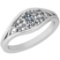 0.29 Ctw I2/I3 Diamond 14K White Gold Vintage Style Ring