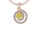1.26 Ctw i2/i3 Treated Fancy Yellow And White Dimaond 14K Rose Gold Pendant