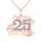 1.07 Ctw SI2/I1 Diamond 14K Rose Gold Special Cheers to 25 Years Necklace