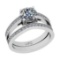 1.42 Ctw SI2/I1 Gia Certified Center Diamond 14K White Gold Engagement Set Ring