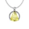 Certified 3.74 Ct Fancy Lemon And Diamond VS/SI1 Platinum Victorian Style Pendant