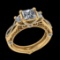 2.00 Ctw VS/SI1 Diamond 14K Yellow Gold three Stone Ring