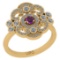 0.70 Ctw I2/I3 Amethyst And Diamond 10K Yellow Gold Filigree Engagement Ring