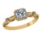 1.27 Ctw SI2/I1 Diamond 14K Yellow Gold Anniversary Ring Round Cut Center Stone Certified By GIA )