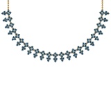 16.10 Ctw i2/i3 Treated Fancy Blue Diamond 14K Yellow Gold Necklace