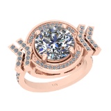 2.50 Ctw SI2/I1 Diamond 14K Rose Gold Engagement Ring