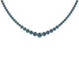 5.63 Ctw i2/i3 Treated Fancy Blue Diamond 14K Yellow Gold Necklace